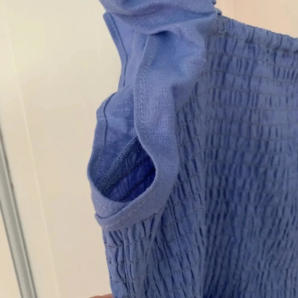 Sail to Sable Smocked Flutter Sleeve Dress with Ric Rac Trim NWT Size Small - Picture 7 of 8